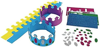 Colorations Dazzling Foam Crowns Craft Kit for 16, Ages 4+, PreK+