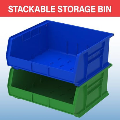 Akro-Mils 30250 AkroBins Plastic Storage Bins, 15"x16"x7", Clear, 6-Pack