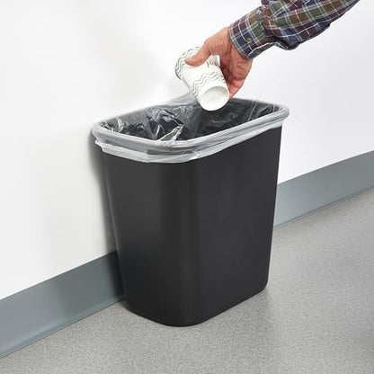 Winco 14 5/8" Black Plastic Waste Basket for Home and Office