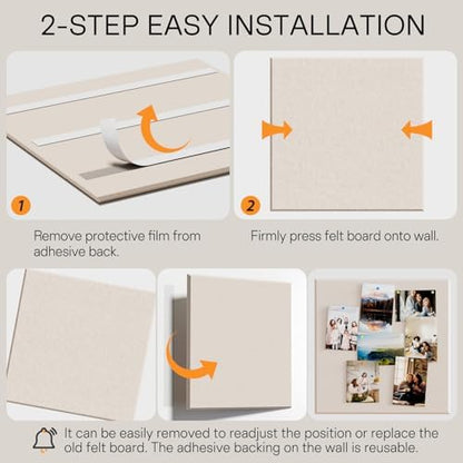 MaxGear Extra Large Bulletin Board 72" x 48", Light Tan Felt Wall Tiles