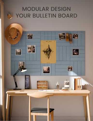 Fluxynara Felt Bulletin Board & Cork Board Alternative, Dusty Blue