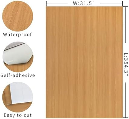 Extra Wide 31"x354" Wood Grain Contact Paper Brown Faux Wood Wallpaper