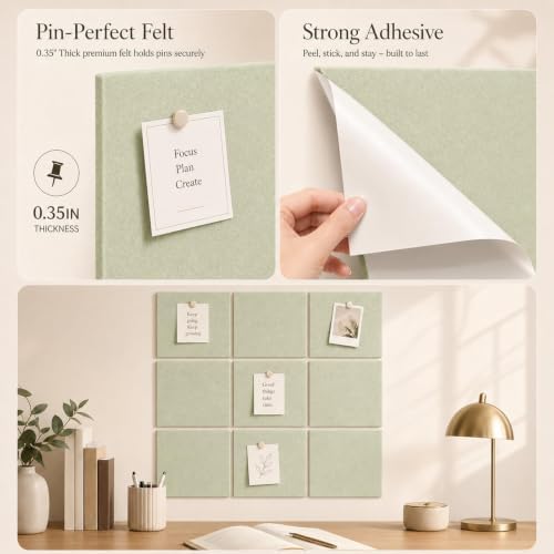 Felt Bulletin Board Tiles, Cork Board Alternative, 48 x 36 in