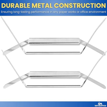 1InTheOffice Metal Prong Paper Fasteners, 2 Inch, Silver, 200 Pieces (2 Packs)