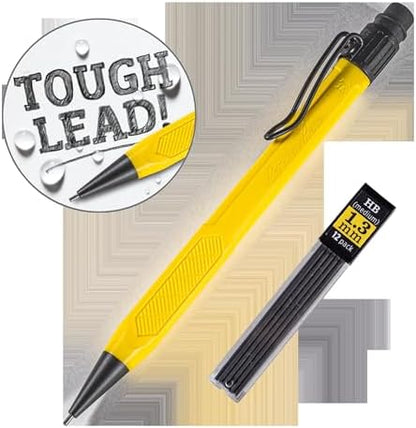 Rite in the Rain Weatherproof Mechanical Pencil, Yellow Barrel, 1.3mm Dark Lead, 12 lead refills (No. YE15)