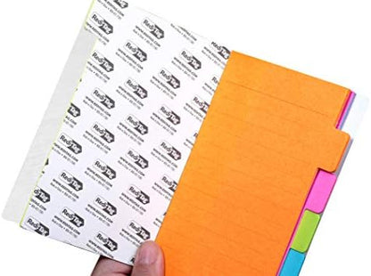 Redi-Tag Divider Sticky Notes, Tabbed Self-Stick Lined Note Pad, 60 Ruled Notes per note , 4 x 6 Inches, Assorted Neon Colors, 6 count/pack - pack of 6 (10291)