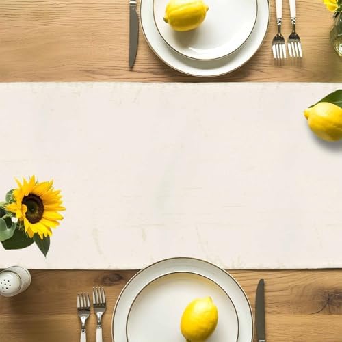Bee Table Runner Dresser Scarf 13 x 36 Inch Farmhouses Honeybee White Floral Plants Retro Beige Table Runners Non-Slip Heat Resistant Kitchen Dining Table Decor for Home Holidays Indoor Outdoor