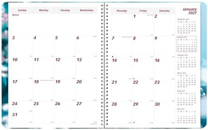 Brownline® 2027 Essential Monthly Planner, 14 Months, December 2026 to January 2028, Twin-Wire Binding, 11" x 8.5", Nature - Cherry Blossoms (CB1262G.03)