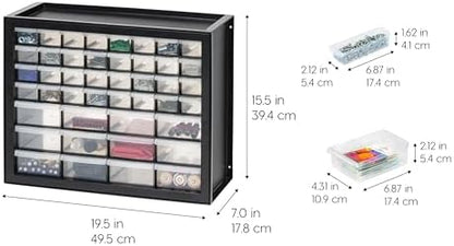 IRIS USA 44-Drawer Small Parts Storage Cabinet, Crafts, Made in USA, Black