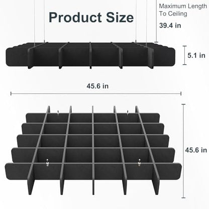 Acoustic Ceiling Panels Sound Absorbing Panels, Square Black