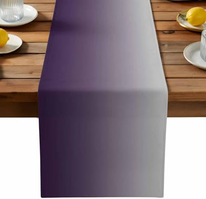 Purple Gray Gradient Table Runner Dresser Scarf 13 x 72 Inch Modern Ombre Minimalist Table Runners Non-Slip Heat Resistant Kitchen Dining Table Decor for Home Holidays Indoor Outdoor