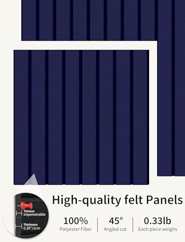 48" x 36" Cork Board Alternative, 12 Pack Felt Bulletin Board Tiles with 30 Adhesive Tabs Wall Push Pin Board for Office Classroom Bedroom Decor