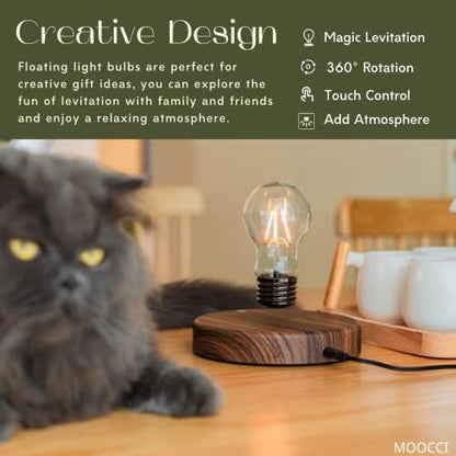 MOOCCI Levitating Bulb Lamp, Magnetic Floating Night Light for Desk Decor