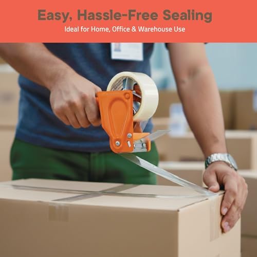 Clear Packing Tape Heavy Duty 48 Rolls, 1.7mil Thickness, Strong Adhesive for Shipping, Moving & Packaging, 1.88" Wide x 60 Yards Per Roll, Smooth Unroll, Clear Finish, Fits Standard Dispensers