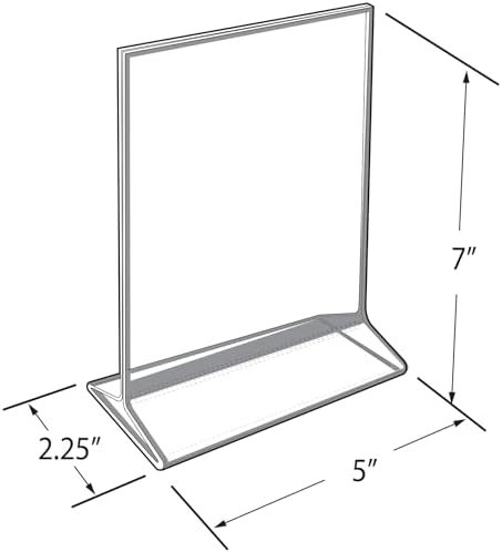 Azar Displays 152799-SLV-5PK Silver Trim Double-Sided Clear Acrylic Frames – Elegant Display Frames for Weddings, Events, and Photos | Premium 5x7 Tabletop Sign Holders (5-Pack)