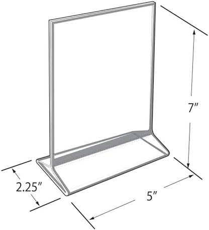 Azar Displays 152799-GLD-5PK Gold Trim Double-Sided Clear Acrylic Frames – Elegant Display Frames for Weddings, Events, and Photos | Premium 5x7 Tabletop Sign Holders (5-Pack)