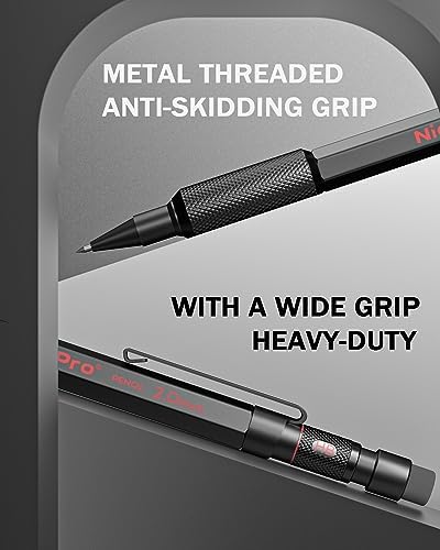 Nicpro 2mm Mechanical Pencils Set with Case, MP2000 Metal Drafting Pencil