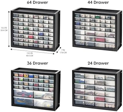IRIS USA 44-Drawer Small Parts Storage Cabinet, Crafts, Made in USA, Black