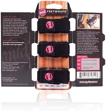 Gruv Gear Fret Wrap & Guitar Mute MTD Edition, Fretwrap for Acoustic, Electric & Bass | String Dampener Recording, Tapping & Practice Accessory (3 Pack, Medium MTD Edition, Fits 5 String Bass, 7