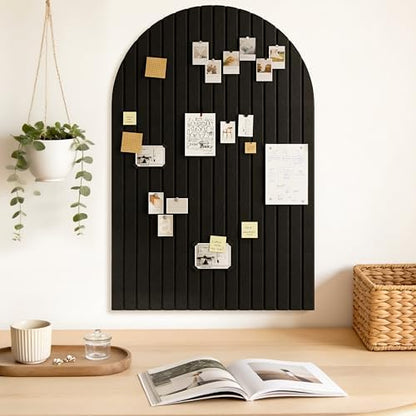 JBER Large Arched Felt Bulletin Board 36" x 24", 6 Pack, Black
