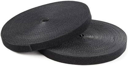StarTech.com 100ft. Hook and Loop Roll - Cut-to-Size Reusable Cable Ties - Bulk Industrial Wire Fastener Tape - Adjustable Fabric Wraps - Black (HKLP100)