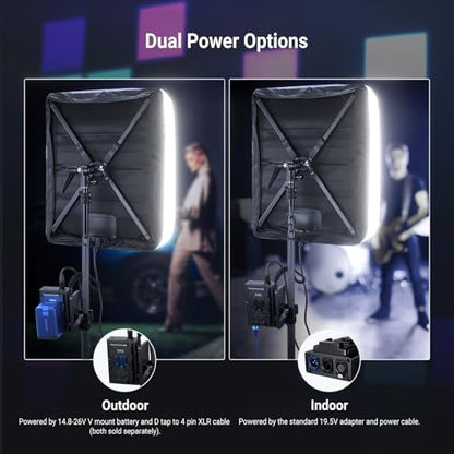 NEEWER 115W Flexible RGB Video Light, APP/2.4G/DMX Control LED Panel Light Mat Kit with Softbox, 2500K-10000K 14700lx/0.5m CRI96+, Key Lighting for Studio Photography Streaming Video Recording, FL100C