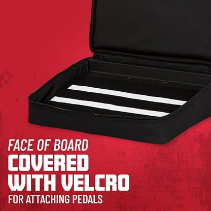 Gator Cases Wood Pedal Board with Nylon Carry Bag with External Pocket | 18 x 12" (GPT-BLACK)