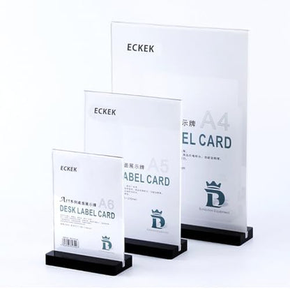 Acrylic Sign Holder (Black Horizontal A4 297×210mm/11.69×8.27 inches)