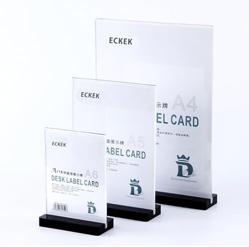 Acrylic Sign Holder (Black Vertical A5 148×210mm/ 5.83×8.27 inches)