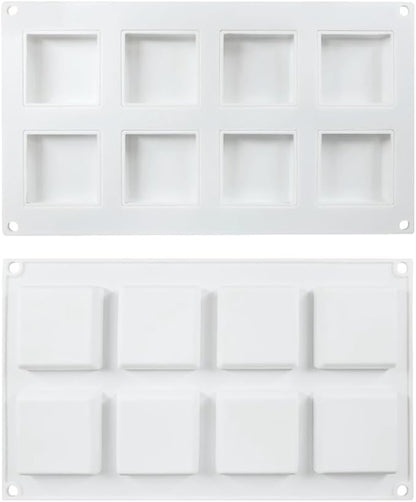 Silicone Mold for Baking Cakes,Soap Molds,Flower Shape Silicone Molds for Homemade French Dessert Mold for Pastry Chocolate,Jelly Chocolate Mold ＆ Ice Cube Tray (F_ Square)