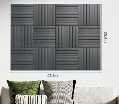 48" x 36" Large Felt Bulletin Board, Eight-Stripe Dark Gray