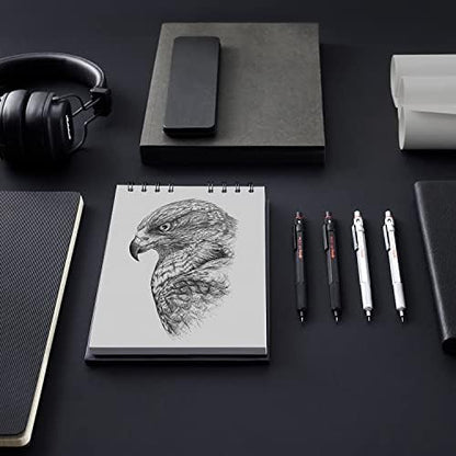 Rotring 600 Full-Metal Body Mechanical Pencil, 0.7mm, Black - For Precise Ruler-Based Drawing