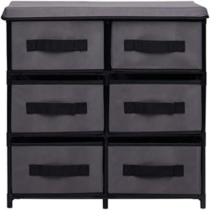 6-Drawer Storage Cabinet Organizer with Steel Frame and Fabric Drawers, Lightweight Minimalist Closet Dresser for Bedroom, Living Room, Hallway, Grey