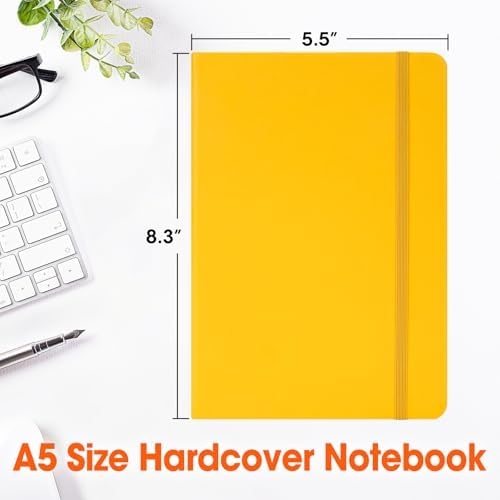 12 Pack Lined Journal Notebook for Work, 200 Pages, Medium 5.5 in x 8.3 in, 6 Colors A5 College Ruled, Hardcover Journaling Notebooks for Writing, Note Taking