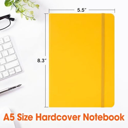 12 Pack Lined Journal Notebook for Work, 200 Pages, Medium 5.5 in x 8.3 in, 6 Colors A5 College Ruled, Hardcover Journaling Notebooks for Writing, Note Taking