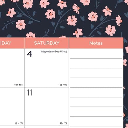 Blueline® Colorful Academic Monthly Desk Pad Calendar, 18 Months, July 2026 to December 2027, 22" x 17", Blossom Design (CA1716BD)