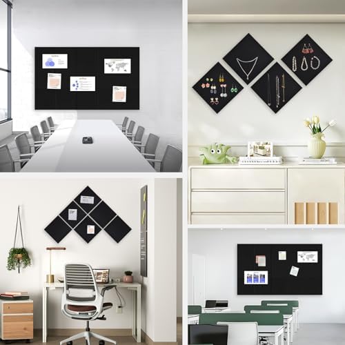 36" x 24" Large Felt Bulletin Board 1/2" Thick, Black