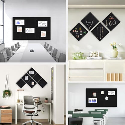 36" x 24" Large Felt Bulletin Board 1/2" Thick, Black