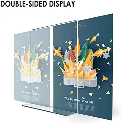 Relx Acrylic Sign Holder 8.5 x 11, Plastic Frame Flyer Holder, Double Frames Clear Acrylic Display Stand for Store, Restaurant (20 pack)