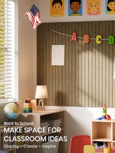 Bumusty 48"x 36" Large Felt Bulletin Board Tiles, Earth Brown