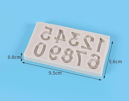 Gray Silicone Fondant Molds 3D Number 0-9 Fondant Chocolate Baking Molds For Cake Decorating Cupcake Topper Candy Chocolate Gum Paste Polymer Clay Fondant and Gum Paste Molds Pastry and Baking