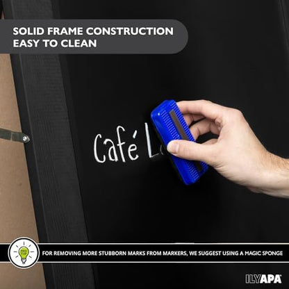 Ilyapa A Frame Chalk Board Easel Sign 18x31.5 in - Sandwich Signs Outdoor