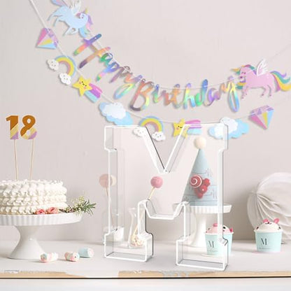 13.8" Acrylic Letter Charcuterie Tray,Fillable Alphabet Box (Letter M)