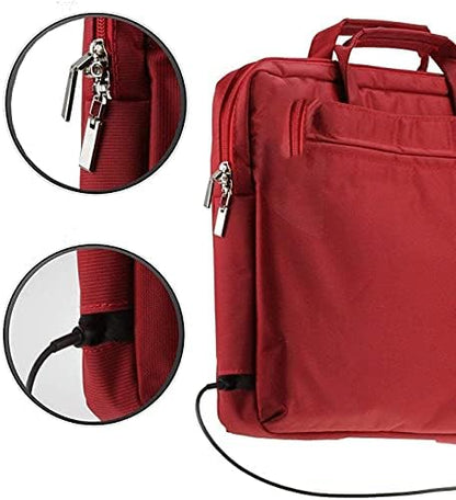 Navitech Red Sleek Premium Water Resistant Shock Absorbent Messenger Bag Compatible With 3D Hero LCD Writing Tablet for Kids 9 Inch