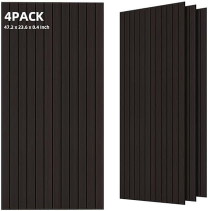 TO-TH Sound Proofing Wall Panels Decorative Acoustic Panel 4 Pack, Ebony
