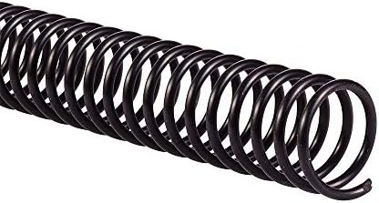 GBC Binding Spines/Spirals/Coils, 16mm, 125 Sheet Capacity, 4:1 Pitch, Color Coil, Black, 100 Pack (9665070)