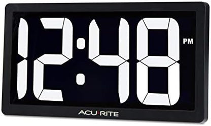 AcuRite 75114M 10-inch LED Digital Clock with Auto Dimming Brightness White (Pack of 8)
