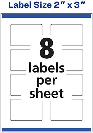 Avery® Rectangle Labels, Sure Feed® Technology, 2" x 3", 200 Glossy White Labels (36462)