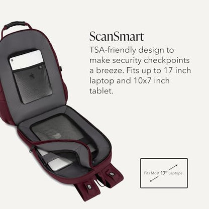 SWISSGEAR 1900 ScanSmart Laptop Backpack, Fits Most 17-Inch Laptops, TSA-Friendly Lay-Flat Design, RFID Protection, and Tablet Pocket, Black, 31L, 18.5-Inch