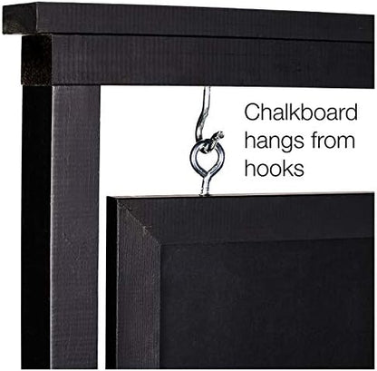 Black Handcrafted Chalkboard Sign: Uniquely Designed Wooden Sidewalk Sign Message Board with Double Sided Display. Alternative to A-Frame & Sandwich Board Signs. Use Chalk or Liquid Chalk Markers.